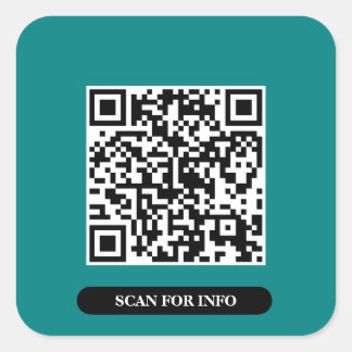 Erstellen Sie Ihren eigenen QR-Code Aquamarin farb Quadratischer Aufkleber