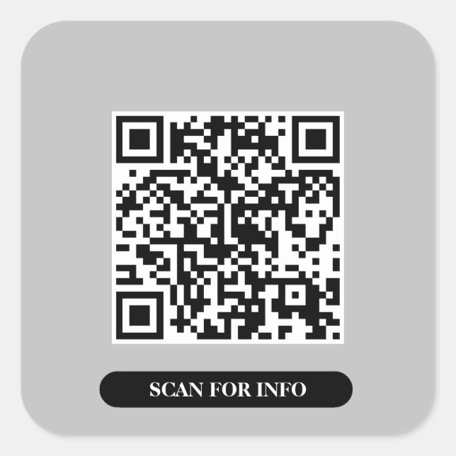 Erstellen Sie Ihren eigenen QR-Code Beruflich Silv Quadratischer Aufkleber (Vorderseite)