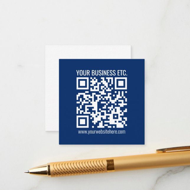 Erstellen Sie Ihren eigenen QR-Code | Blau Begleitkarte (Vorderseite/Rückseite Beispiel)