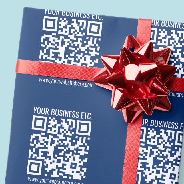 Erstellen Sie Ihren eigenen QR-Code | Blau Geschenkpapier (Von Creator hochgeladen)