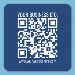 Erstellen Sie Ihren eigenen QR-Code   Blau Quadratischer Aufkleber
