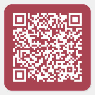 Erstellen Sie Ihren eigenen QR-Code Burgundy Red Quadratischer Aufkleber