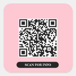 Erstellen Sie Ihren eigenen QR-Code Chic Pink farb Quadratischer Aufkleber