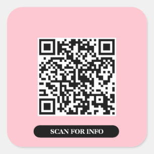 Erstellen Sie Ihren eigenen QR-Code Chic Pink farb Quadratischer Aufkleber