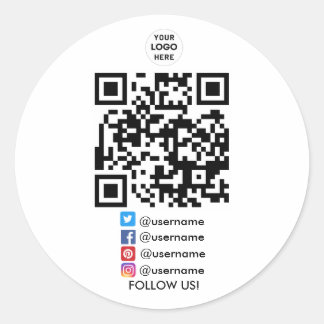 Erstellen Sie Ihren eigenen QR-Code für die sozial Runder Aufkleber