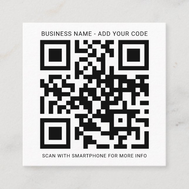 Erstellen Sie Ihren eigenen QR-Code für Ihr Untern Quadratische Visitenkarte (Vorderseite)