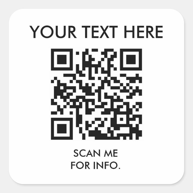 Erstellen Sie Ihren eigenen QR-Code Quadratischer Aufkleber (Vorderseite)