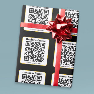 Erstellen Sie Ihren eigenen QR-Code   Schwarz Weiß Geschenkpapier