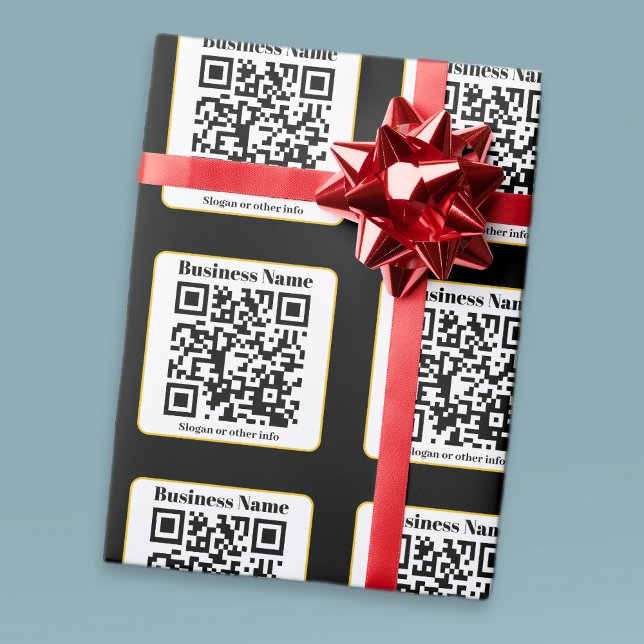 Erstellen Sie Ihren eigenen QR-Code | Schwarz-weiß Geschenkpapier (Von Creator hochgeladen)