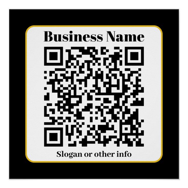 Erstellen Sie Ihren eigenen QR-Code | Schwarz-weiß Poster (Vorderseite)