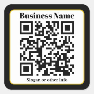 Erstellen Sie Ihren eigenen QR-Code   Schwarz-weiß Quadratischer Aufkleber