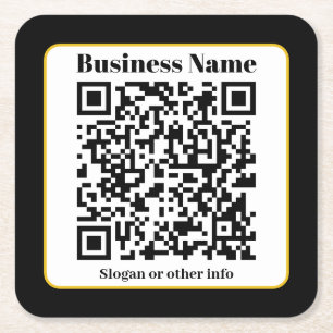 Erstellen Sie Ihren eigenen QR-Code   Schwarz-weiß Rechteckiger Pappuntersetzer