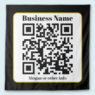 Erstellen Sie Ihren eigenen QR-Code Schwarz-weiß Wandteppich