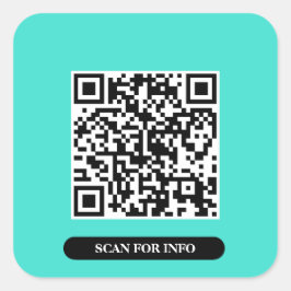 Erstellen Sie Ihren eigenen QR-Code Türkisfarben T Quadratischer Aufkleber