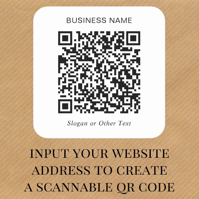 Erstellen Sie Ihren eigenen QR-Code Werbeaktion Quadratischer Aufkleber (Our user-friendly template will generate your QR code automatically from your website address)