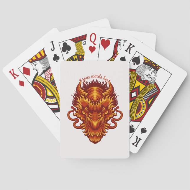 Erstellen Sie Ihren eigenen Red Dragon Head Spielkarten (Rückseite)