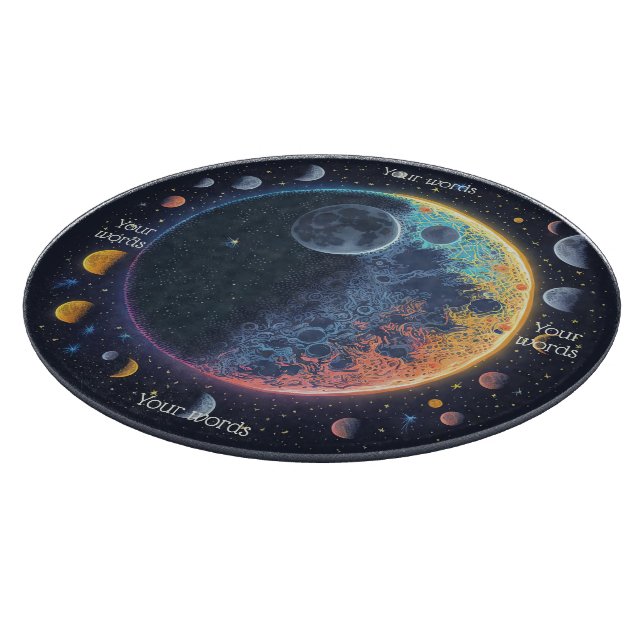 Erstellen Sie Ihren eigenen Regenbogenmond Altar Schneidebrett (Ecke)