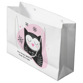 Erstellen Sie Ihren eigenen Retro-Schnee Owl Pink  Große Geschenktüte