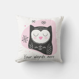 Erstellen Sie Ihren eigenen Retro-Schnee Owl Pink  Kissen