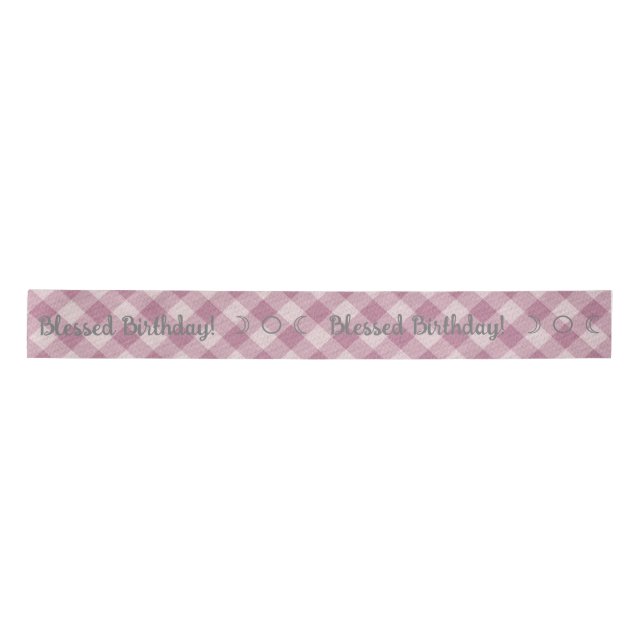 Erstellen Sie Ihren eigenen rosa Gingham Satinband (Vorderseite)