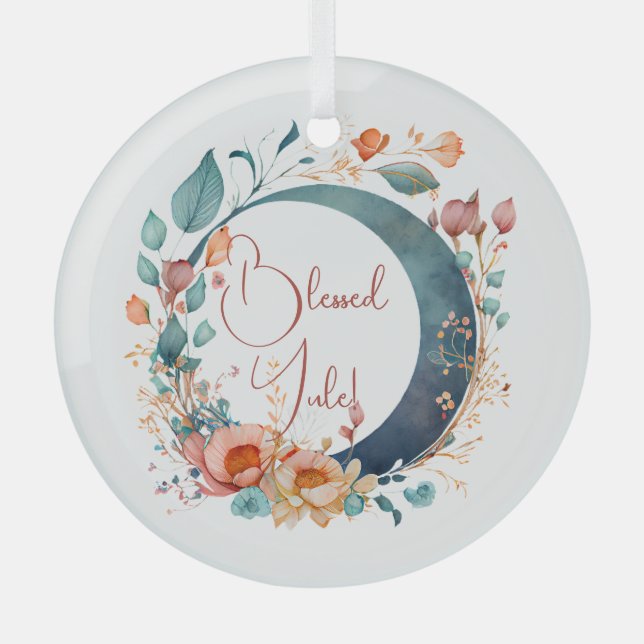 Erstellen Sie Ihren eigenen rosa und goldenen Blum Ornament Aus Glas (Vorderseite)