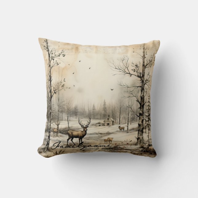 Erstellen Sie Ihren eigenen rustikalen Winterstau Kissen (Vorderseite)