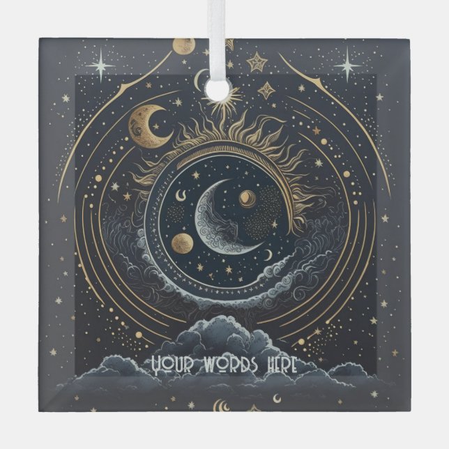 Erstellen Sie Ihren eigenen Silver & Gold Celestia Ornament Aus Glas (Vorderseite)