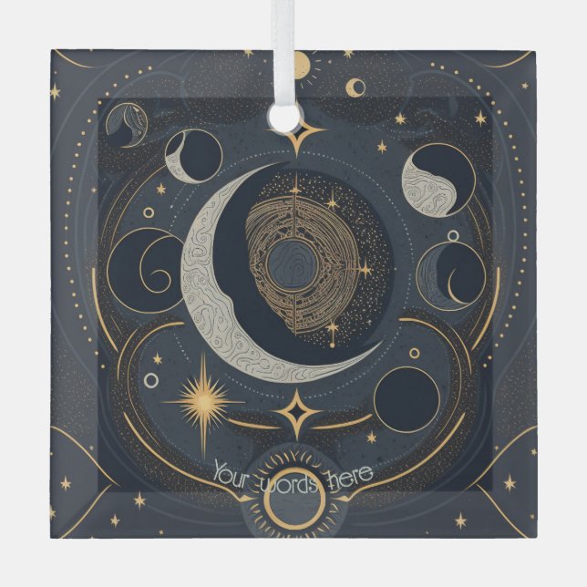 Erstellen Sie Ihren eigenen Silver & Gold Celestia Ornament Aus Glas (Vorderseite)