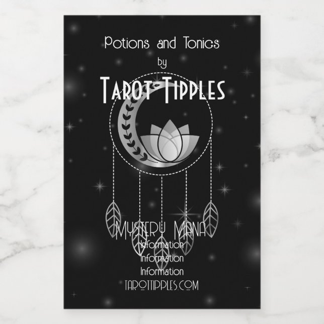 Erstellen Sie Ihren eigenen Silver Lotus Moon Drea Weinetikett (Einzelnes Label)