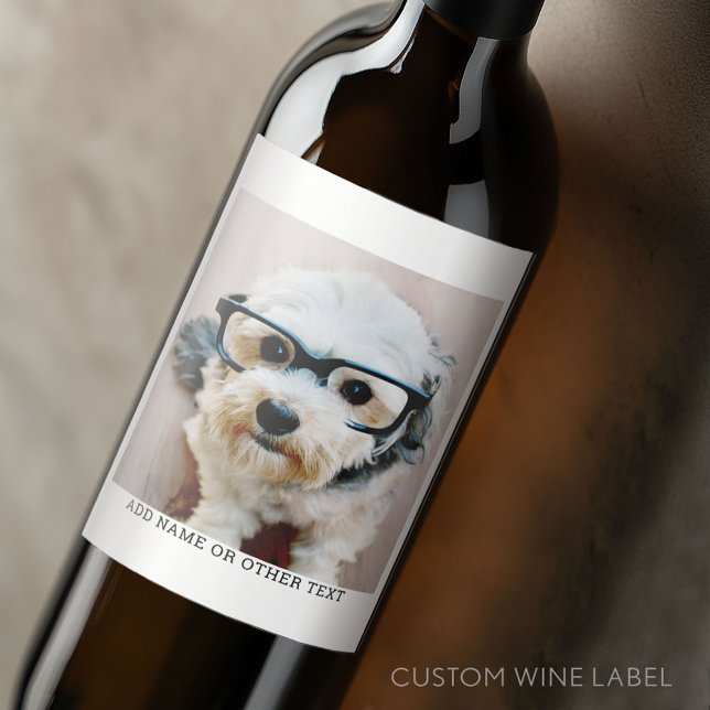 Erstellen Sie Ihren eigenen Single Foto Gallery mi Weinetikett (Custom Wine Bottle Label - Personalize a Sticker for a fun gift or memento)