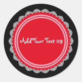 Erstellen Sie Ihren eigenen SpitzenCircle V09 RED Runder Aufkleber