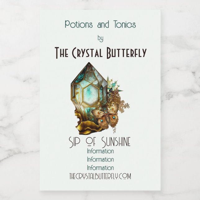 Erstellen Sie Ihren eigenen Steampunk-Schmetterlin Weinetikett (Einzelnes Label)