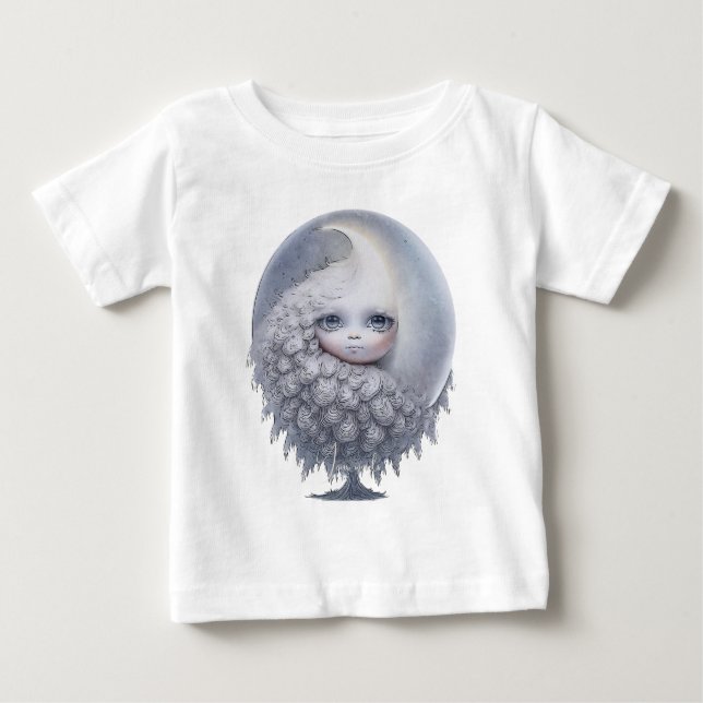 Erstellen Sie Ihren eigenen süßen Mondbaum Baby T-shirt (Vorderseite)