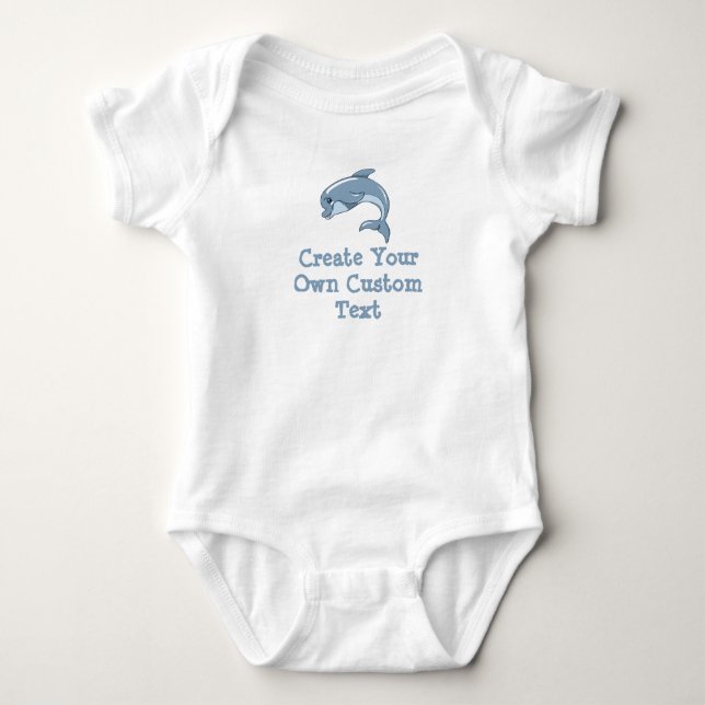 Erstellen Sie Ihren eigenen Text mit Baby Dolphin Strampler (Vorderseite)