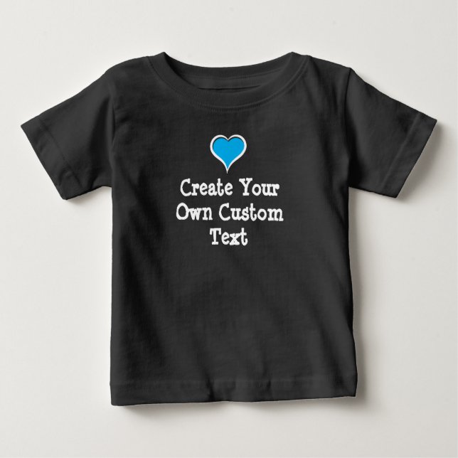Erstellen Sie Ihren eigenen Text mit Blue Heart Baby T-shirt (Vorderseite)