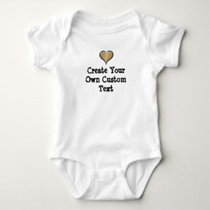 Erstellen Sie Ihren eigenen Text mit Gold Heart Baby Strampler