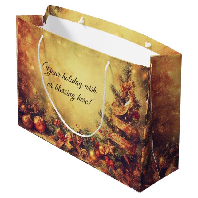 Erstellen Sie Ihren eigenen warmen Weihnachtsbaum  Große Geschenktüte (Rückseite Schrägansicht)