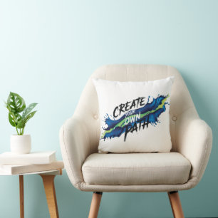 Erstellen Sie Ihren eigenen Weg lebendiges Inspira Kissen