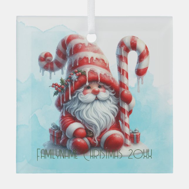 Erstellen Sie Ihren eigenen Wintery Peppermint Wei Ornament Aus Glas (Vorderseite)
