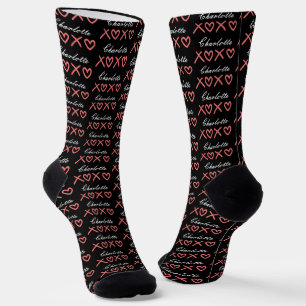 Erstellen Sie Ihren eigenen XOXO-Namen Valentinsta Socken