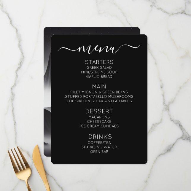 Erstellen Sie Ihren eigenen Yellow Eyes Space Robo Menükarte (Vorderseite/Rückseite Beispiel)