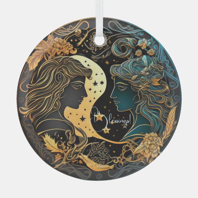 Erstellen Sie Ihren eigenen Zodiac-Gemini Ornament Aus Glas (Vorderseite)
