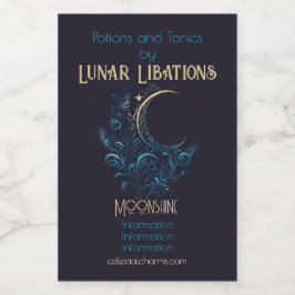 Erstellen Sie Ihren magischen blühenden Mond Weinetikett