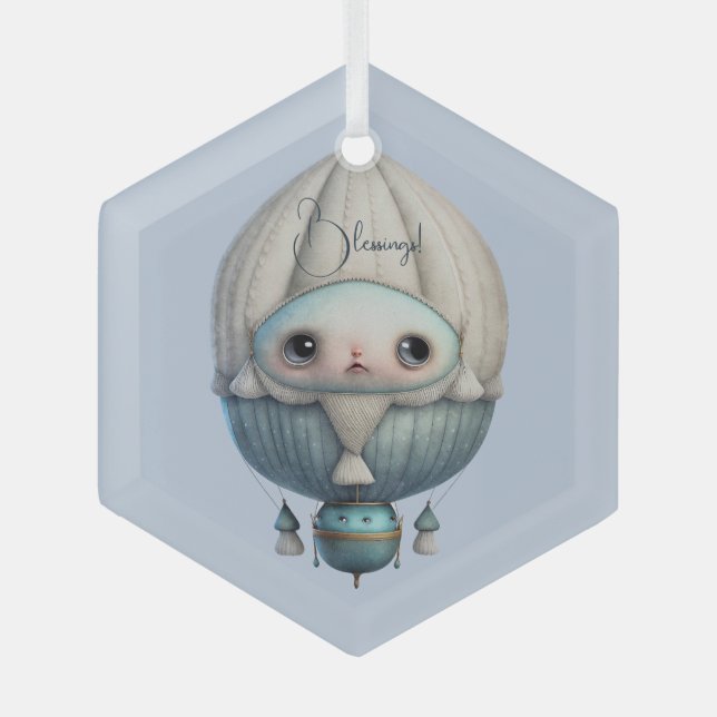 Erstellen Sie Ihren Niedlichen Steampunk-Heißluftb Ornament Aus Glas (Vorderseite)