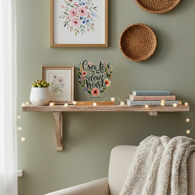 Erstellen Sie in mir ein sauberes Herz blühend Acrylschild (Von Creator hochgeladen)