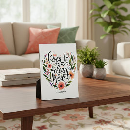 Erstellen Sie in mir ein sauberes Herz blühend Fotoplatte