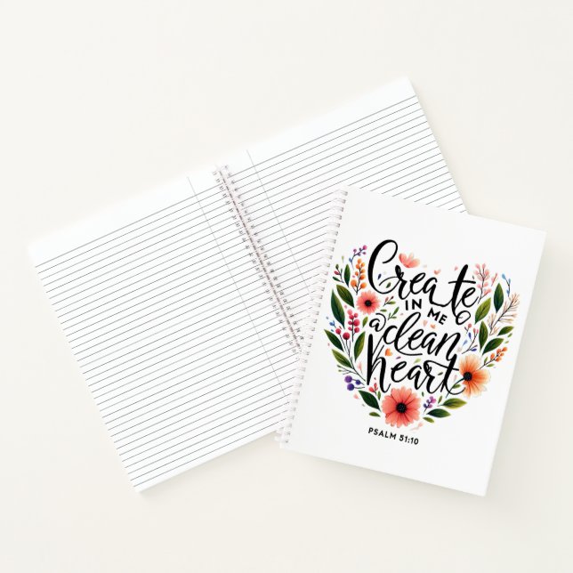 Erstellen Sie in mir ein sauberes Herz blühend Notizbuch (Innenseite)