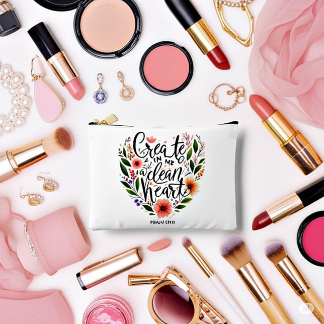 Erstellen Sie in mir ein sauberes Herz blühend Zubehörtasche (Von Creator hochgeladen)