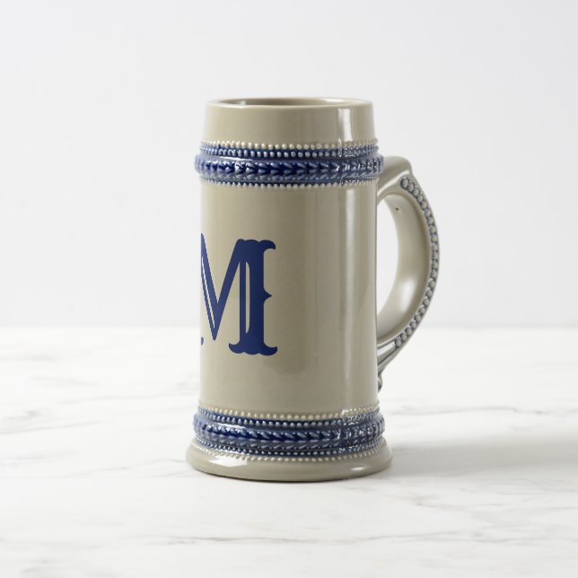 Erstellen Sie individuell Mit Monogramm Vintagen B Bierglas (VorderseiteRechts)