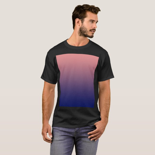 Erstellen Sie selbst| Lachs rosa bis blauer Gefäll T-Shirt (Vorne ganz)